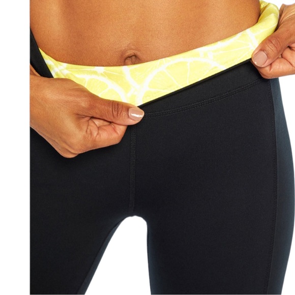 Wildfox Pants - Wildfox Contender Compression Bike Shorts Black/Lemon Contrast Band High Waist